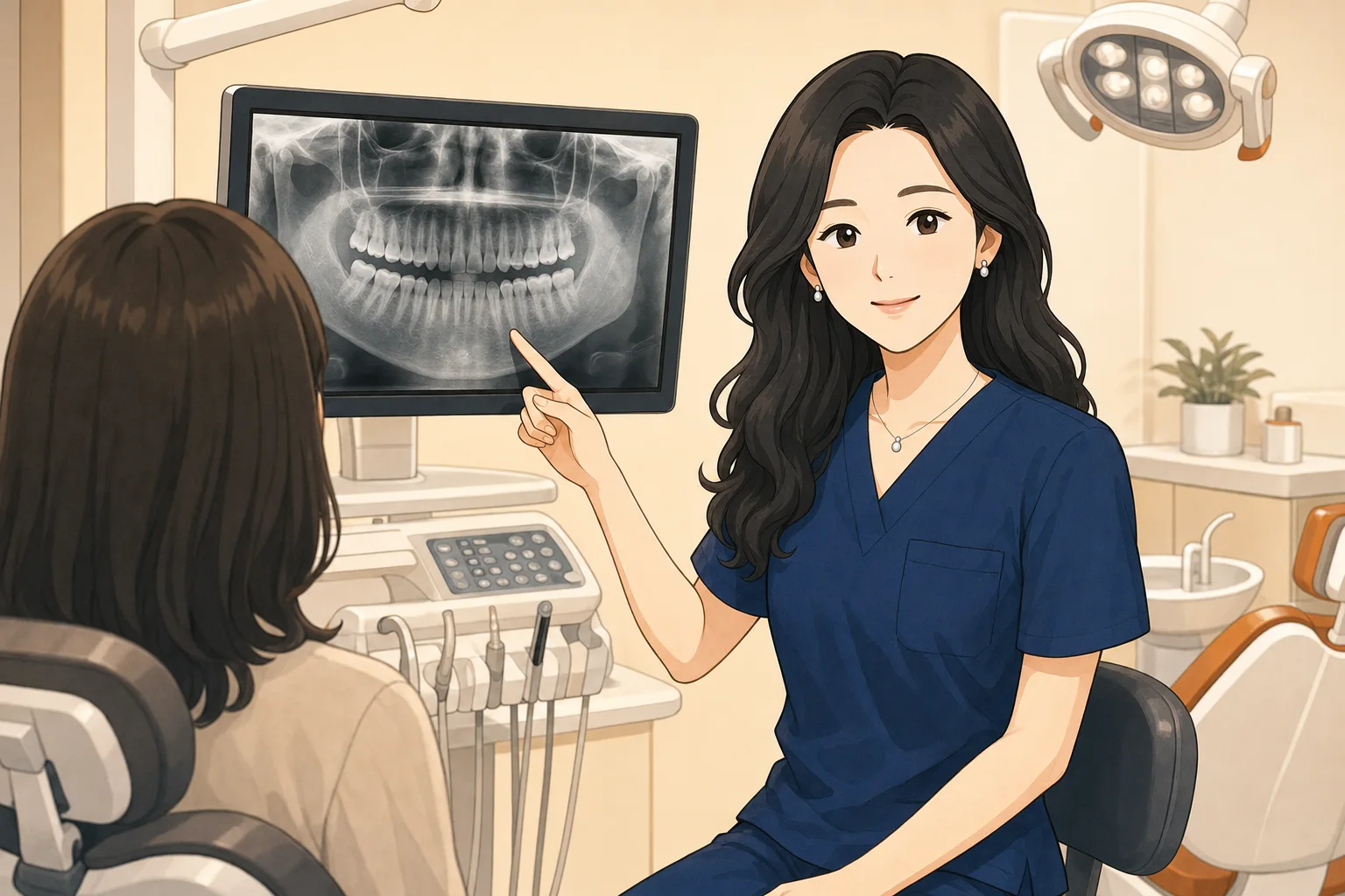 신경치료 과정 · 3단계 협진 동선 안내 | 파주 서울이고운치과 내용을 설명하는 치과 진료 이미지